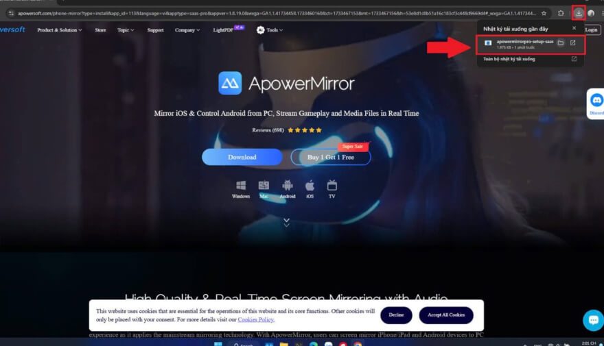 Cách kết nối màn hình điện thoại Android với máy tính thông qua ApowerMirror | WeSmartCorp 23