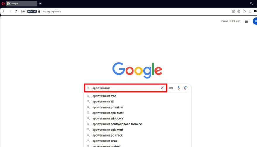 Cách kết nối màn hình điện thoại Android với máy tính thông qua ApowerMirror | WeSmartCorp | Bước 1: Truy cập vào trình duyệt trên máy tính và gõ ApowerMirror
