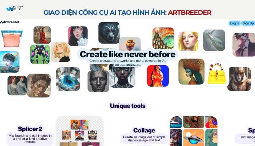 Artbreeder - Tạo & biến đổi hình ảnh sáng tạo: Artbreeder là nền tảng AI giúp bạn nhanh chóng tạo và chỉnh sửa hình ảnh nhân vật, phong cảnh hay tác phẩm nghệ thuật khác