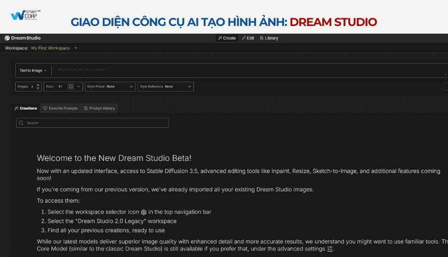 DreamStudio - AI tạo hình từ mô tả chi tiết: Dream Studio là công cụ tạo hình ảnh AI phổ biến, dễ tùy chỉnh và sử dụng.