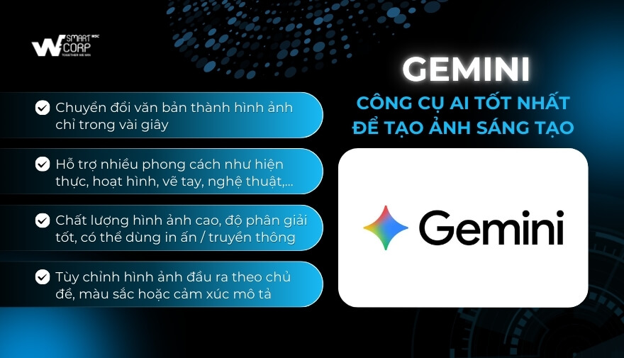 Gemini: Công Cụ AI Tốt Nhất Để Tạo Ảnh Sáng Tạo | WeSmartCorp
