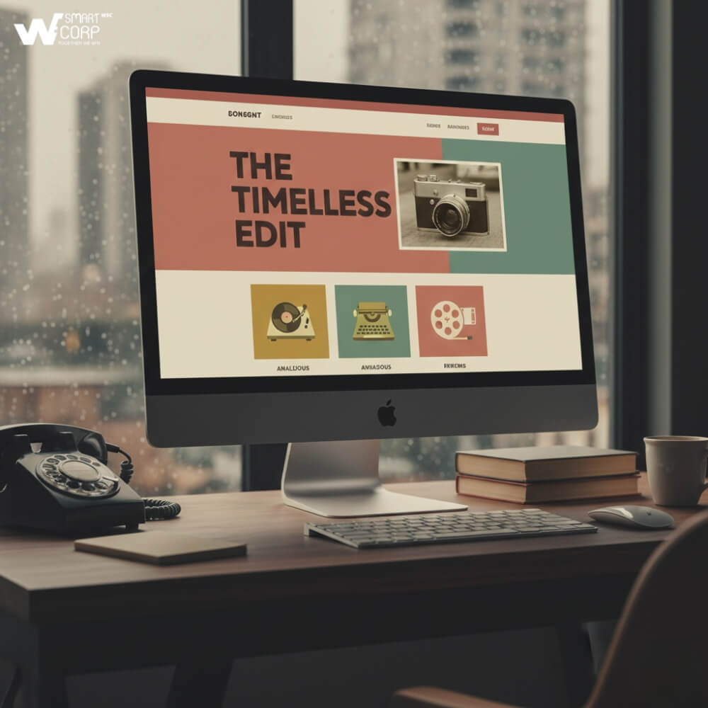 Màu Sắc Trong Thiết Kế Website: Retro là xu hướng thiết kế theo phong cách cổ điển với gam màu có độ bão hòa và độ sáng thấp. 