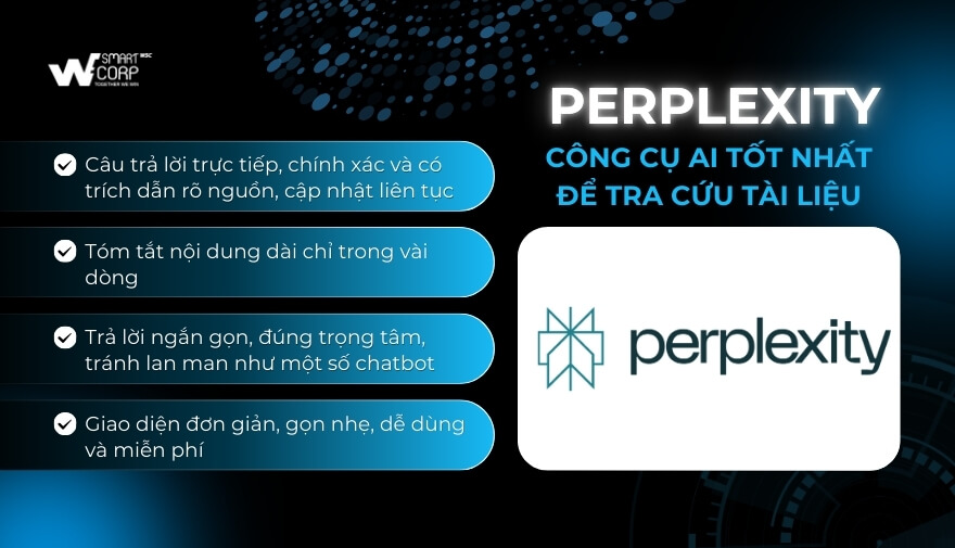 Perplexity: AI Tốt Nhất Để Tra Cứu Thông Tin & Nghiên Cứu Nguồn | WeSmartCorp
