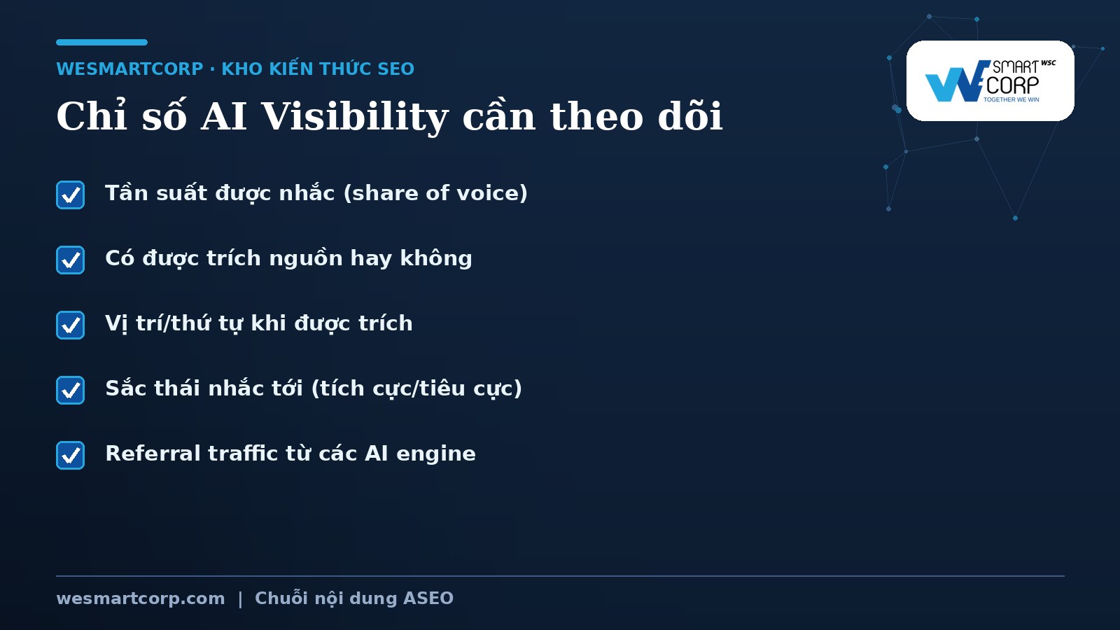Các chỉ số AI Visibility cần đo lường | WeSmartCorp
