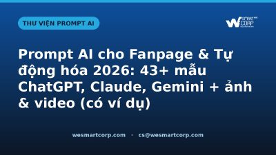 Prompt AI cho Fanpage & Tự động hóa — ChatGPT, Claude, Gemini, ảnh & video | WeSmartCorp