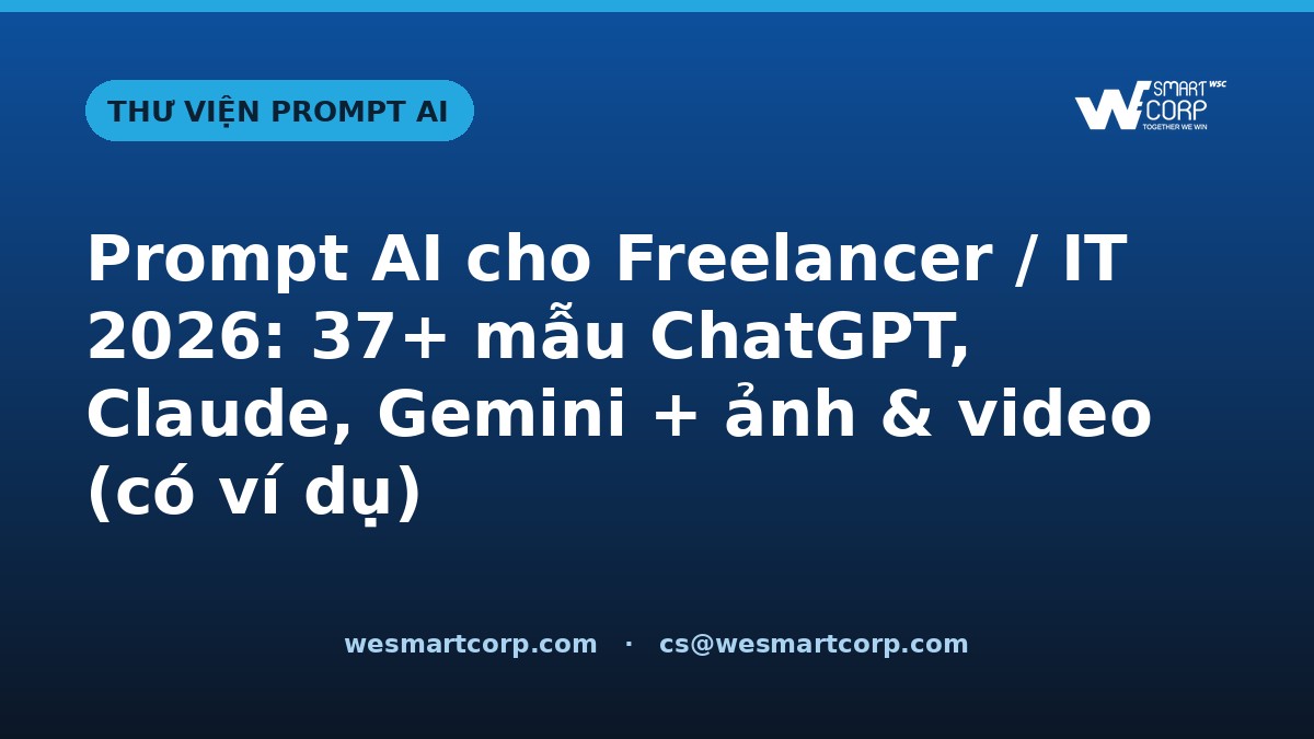 Prompt AI cho Freelancer / IT — ChatGPT, Claude, Gemini, ảnh & video | WeSmartCorp