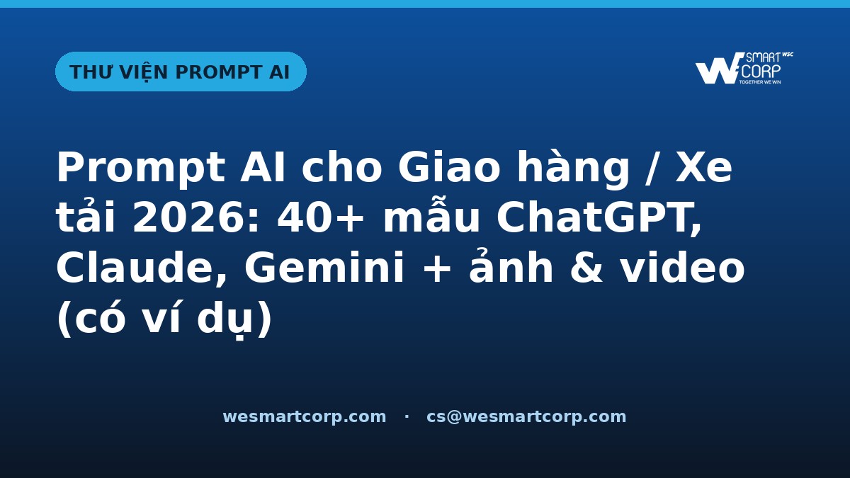 Prompt AI cho Giao hàng / Xe tải — ChatGPT, Claude, Gemini, ảnh & video | WeSmartCorp