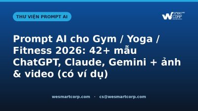 Prompt AI cho Gym / Yoga / Fitness — ChatGPT, Claude, Gemini, ảnh & video | WeSmartCorp