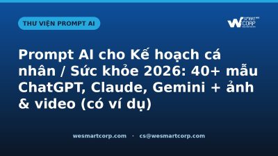 Prompt AI cho Kế hoạch cá nhân / Sức khỏe — ChatGPT, Claude, Gemini, ảnh & video | WeSmartCorp