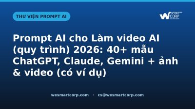 Prompt AI cho Làm video AI (quy trình) — ChatGPT, Claude, Gemini, ảnh & video | WeSmartCorp