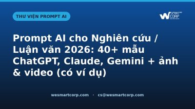 Prompt AI cho Nghiên cứu / Luận văn — ChatGPT, Claude, Gemini, ảnh & video | WeSmartCorp