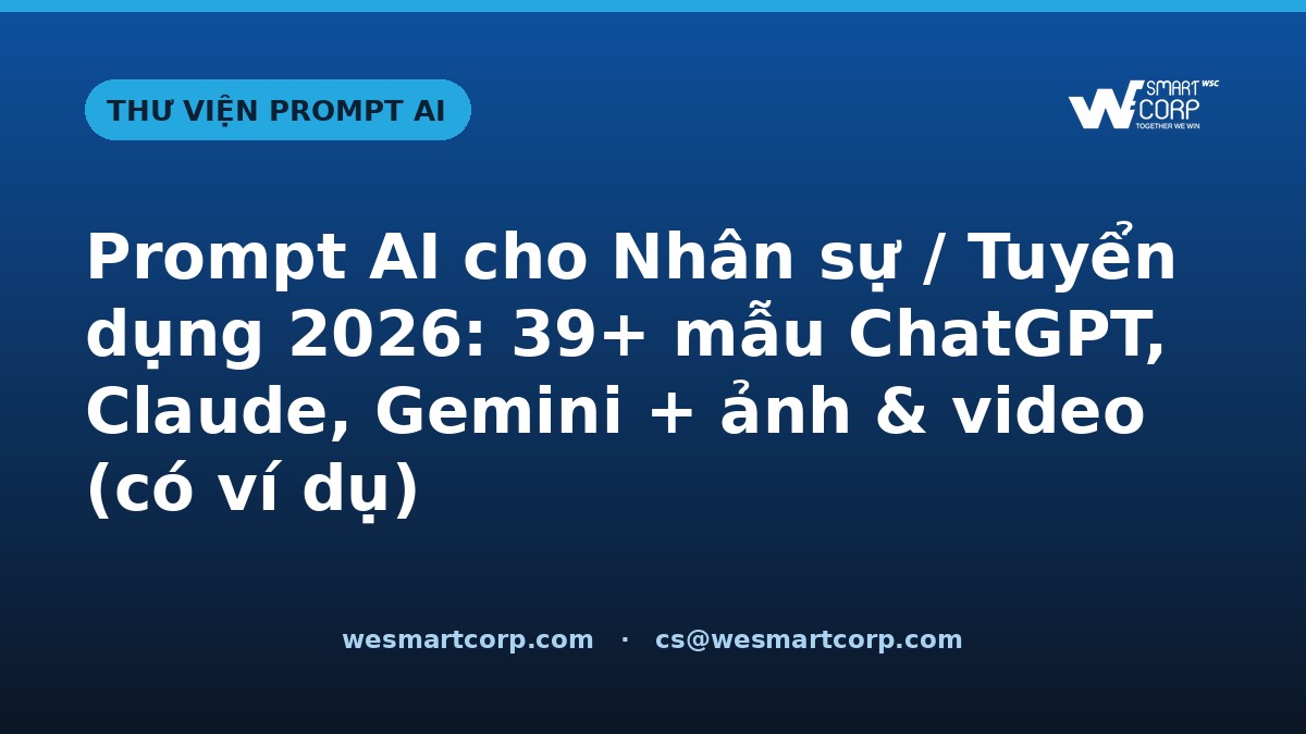 Prompt AI cho Nhân sự / Tuyển dụng — ChatGPT, Claude, Gemini, ảnh & video | WeSmartCorp