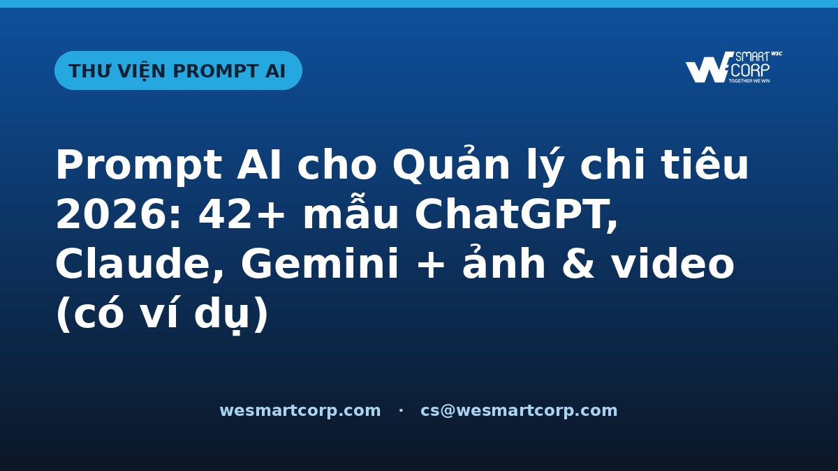 Prompt AI cho Quản lý chi tiêu — ChatGPT, Claude, Gemini, ảnh & video | WeSmartCorp