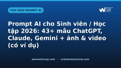 Prompt AI cho Sinh viên / Học tập — ChatGPT, Claude, Gemini, ảnh & video | WeSmartCorp