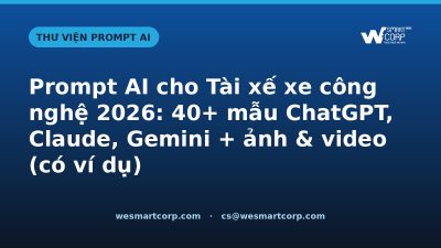 Prompt AI cho Tài xế xe công nghệ — ChatGPT, Claude, Gemini, ảnh & video | WeSmartCorp