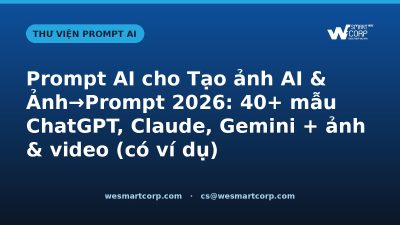 Prompt AI cho Tạo ảnh AI & Ảnh→Prompt — ChatGPT, Claude, Gemini, ảnh & video | WeSmartCorp