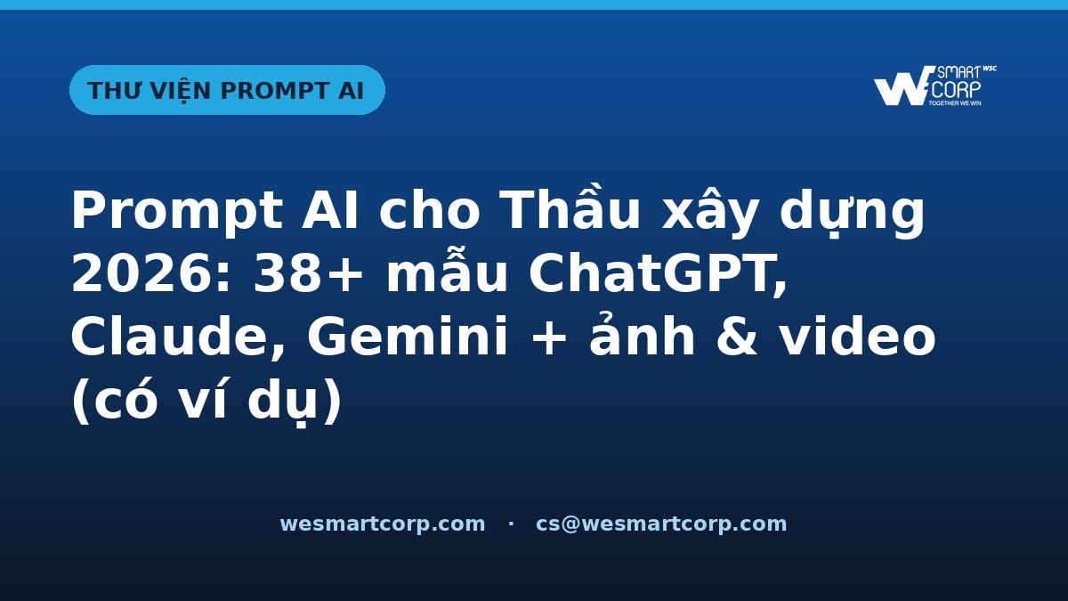 Prompt AI cho Thầu xây dựng — ChatGPT, Claude, Gemini, ảnh & video | WeSmartCorp