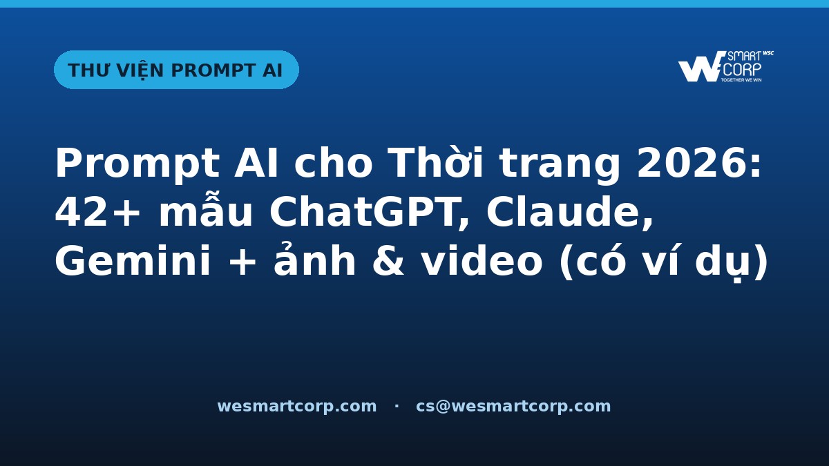 Prompt AI cho Thời trang — ChatGPT, Claude, Gemini, ảnh & video | WeSmartCorp