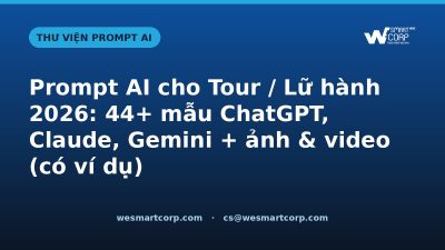 Prompt AI cho Tour / Lữ hành — ChatGPT, Claude, Gemini, ảnh & video | WeSmartCorp