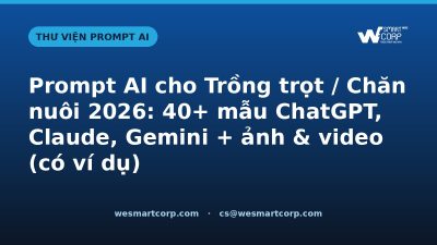 Prompt AI cho Trồng trọt / Chăn nuôi — ChatGPT, Claude, Gemini, ảnh & video | WeSmartCorp